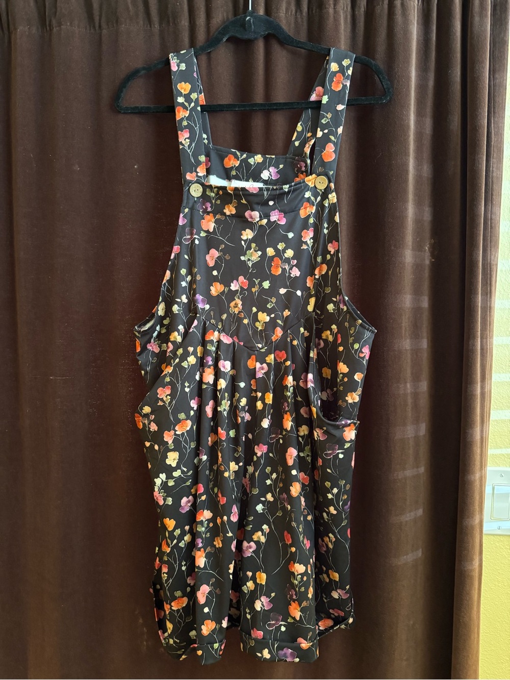 NWT Jes Lea Boutique Floral Black Adjustable romper